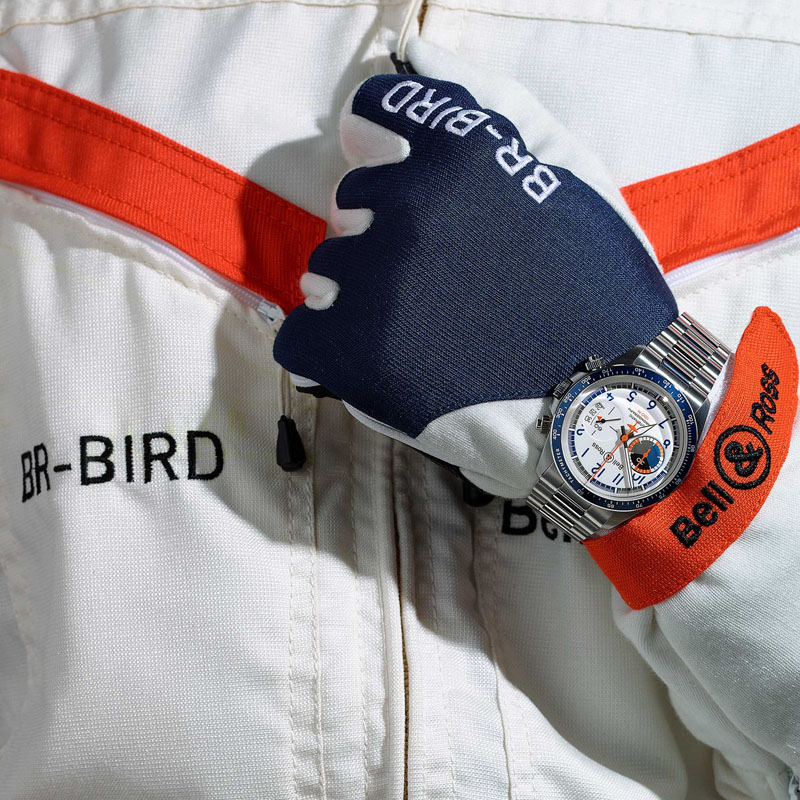 Часы Bell&Ross Vintage Racing Bird Chrono в 41 мм корпусе из стали с хронографом и датой