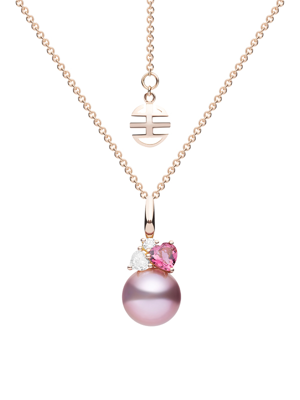 Кулон MIMI Boutique из розового золота с фиолетовой жемчужиной, турмалином и бриллиантами