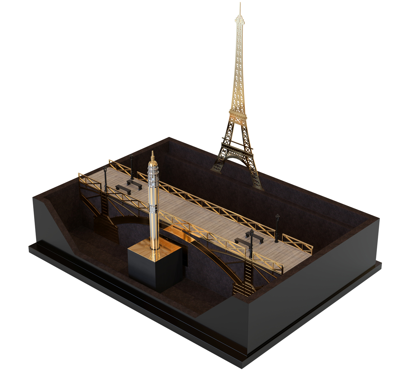 Набор: ручка-роллер на подставке S.T. Dupont Loves Paris S.T. Dupont Limited Edition 420347L - фото 1 – Mercury