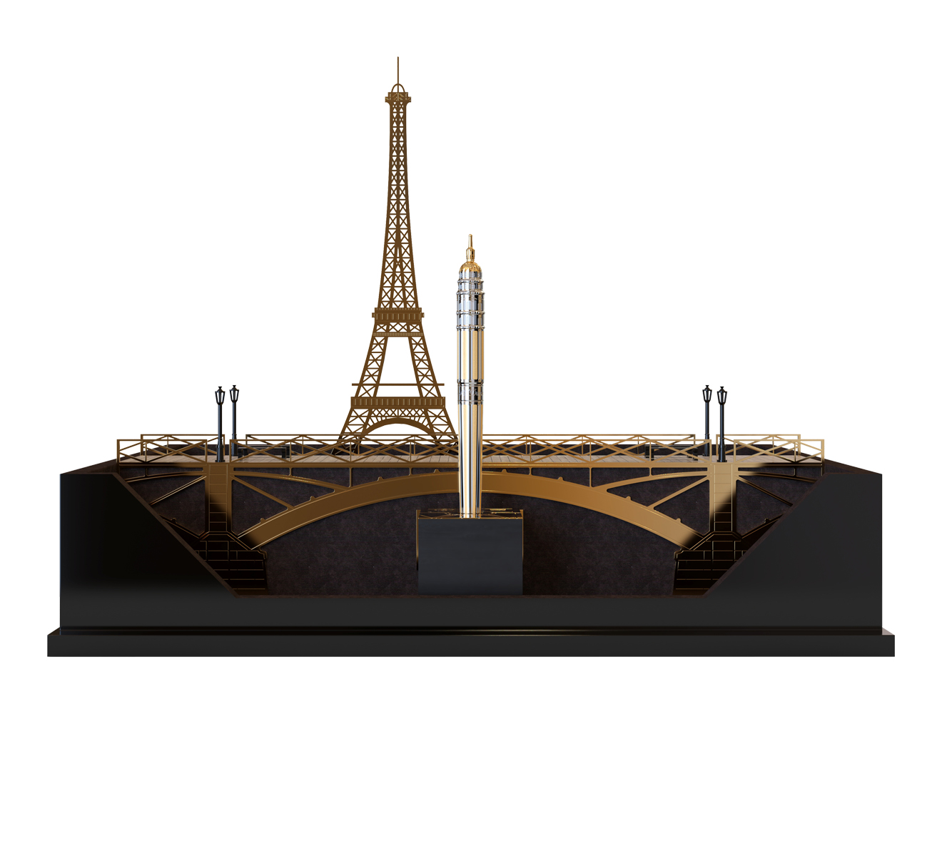 Набор: ручка-роллер на подставке S.T. Dupont Loves Paris S.T. Dupont Limited Edition 420347L - фото 2 – Mercury