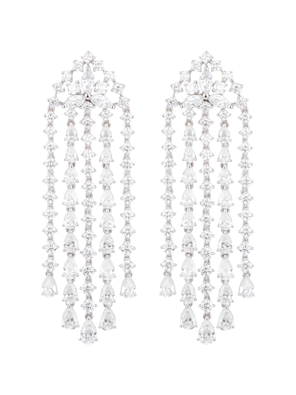 Серьги Mercury Classic из белого золота с бриллиантами