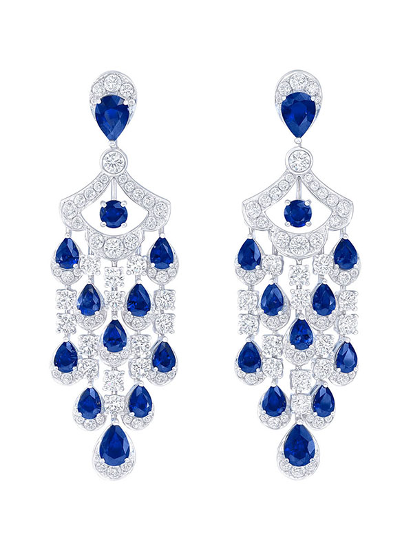 Серьги Graff Icon из белого золота с сапфирами и бриллиантами