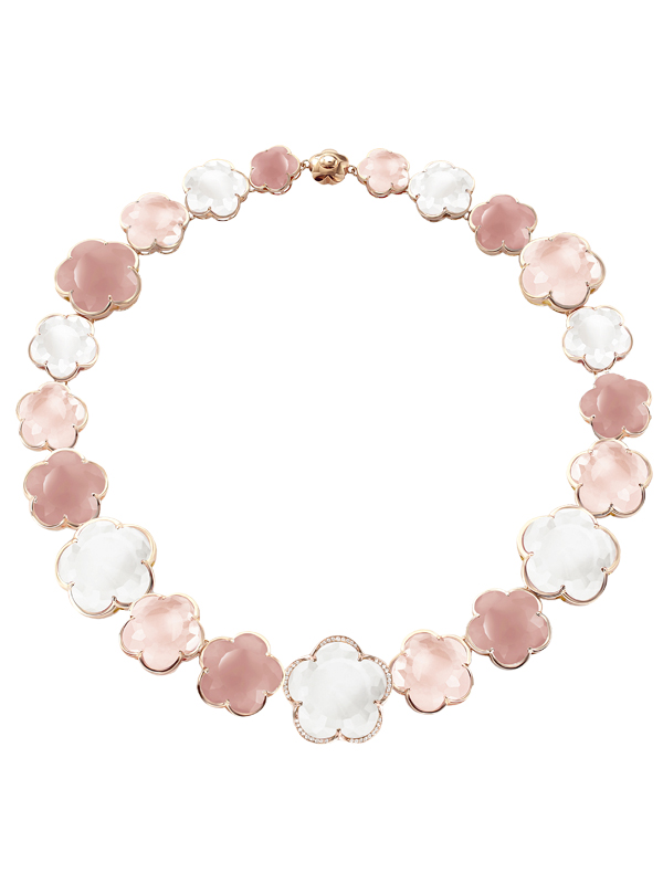 Колье Pasquale Bruni Bon Ton из розового золота с халцедонами, кварцем и бриллиантами