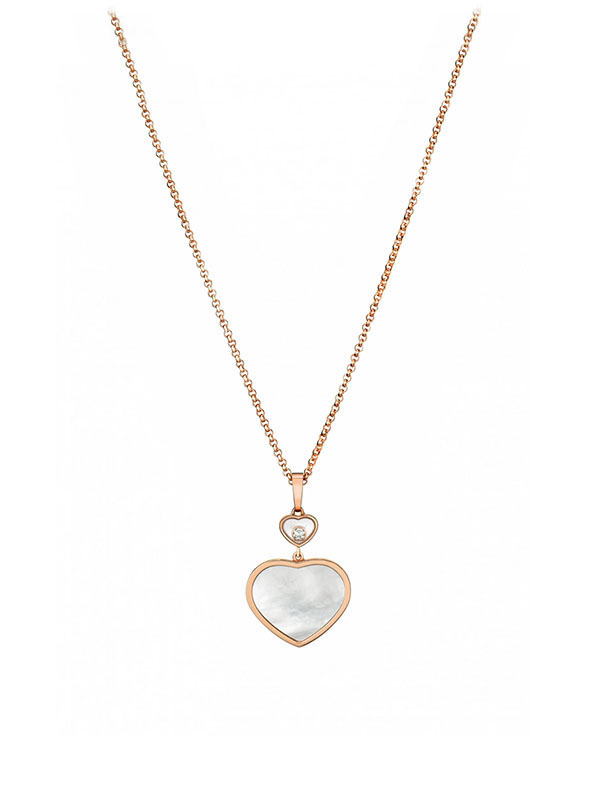 Кулон Chopard Happy Diamonds из розового золота с бриллиантом и перламутром