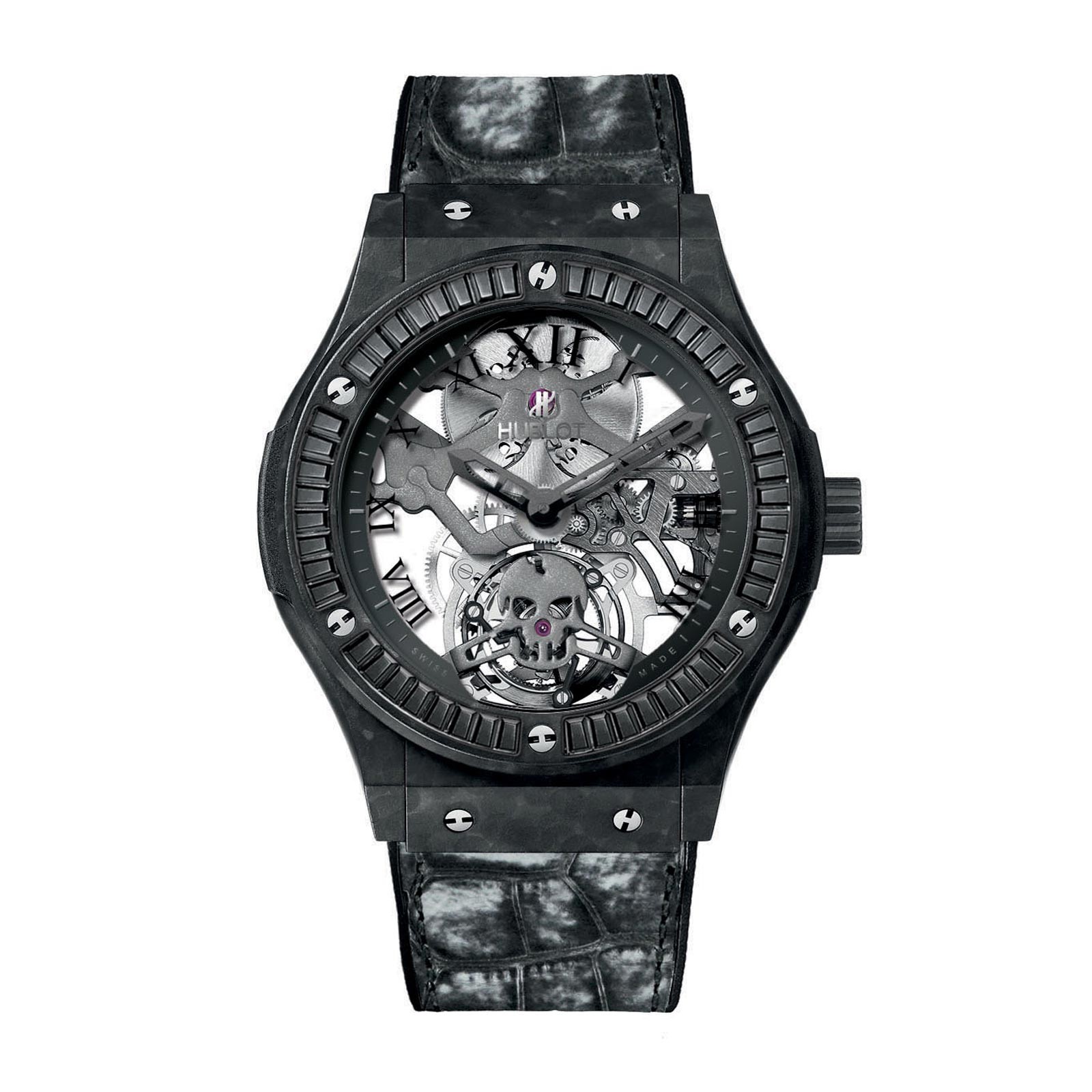 Часы Hublot Classic Fusion Tourbillon Black Skull с запасом хода в 120 часов