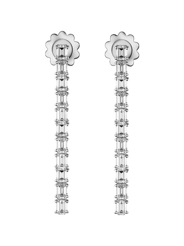 Серьги Mercury Classic из белого золота с бриллиантами огранки багет