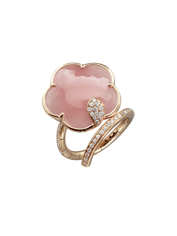 Кольцо Pasquale Bruni Ton Joli из розового золота с розовым кварцем и бриллиантами