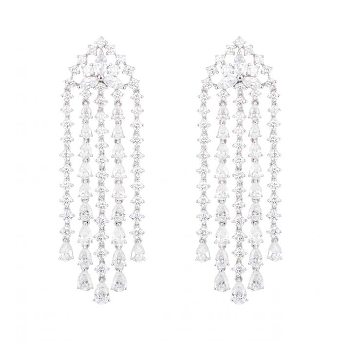 Серьги из коллекции Classic из белого золота с бриллиантами