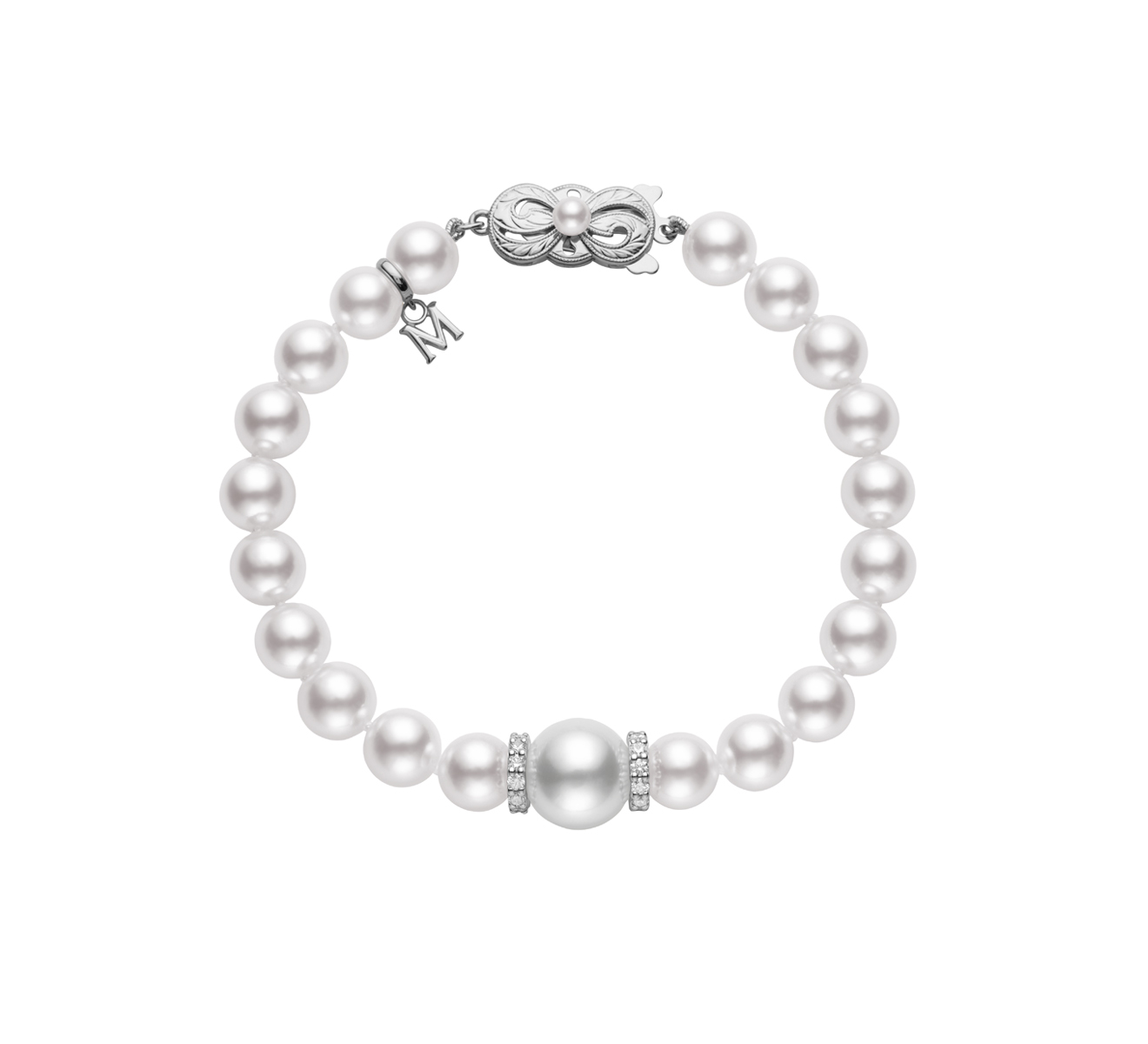 Браслет Mikimoto Core из белого золота с жемчугом