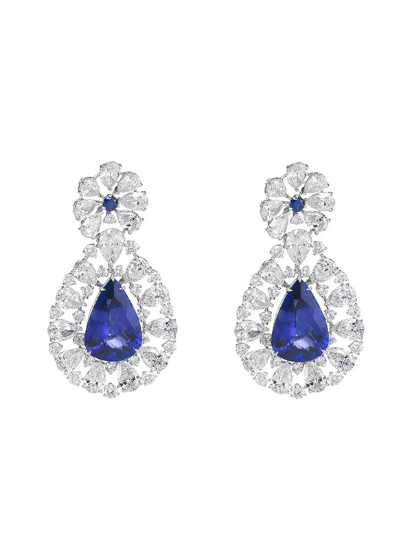 Серьги Chopard High Jewellery из белого золота с сапфирами, танзанитами и бриллиантами