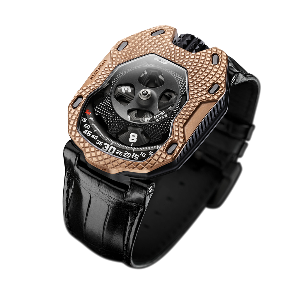 Часы Urwerk UR-105 в корпусе из розового золота и титана