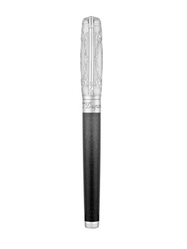 Перьевая ручка S.T. Dupont Wild West Premium с отделкой палладием, метеоритной пылью и натуральным лаком. На колпачок нанесена гравировка