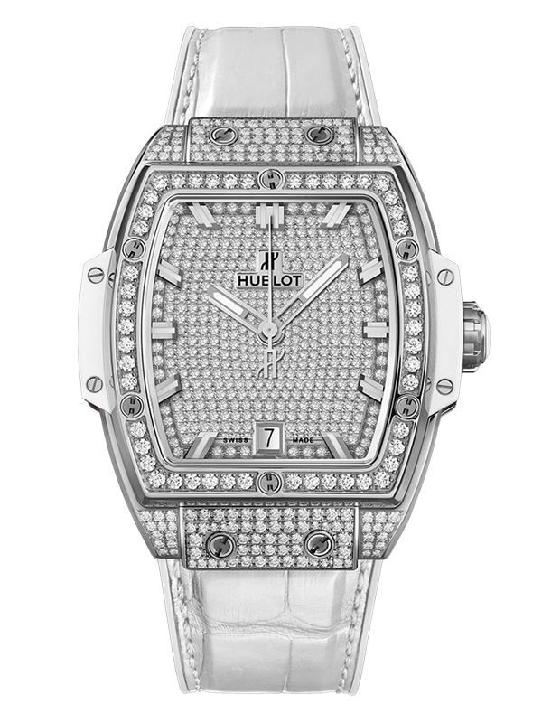 Часы Hublot Spirit of Big Bang в корпусе из титана с бриллиантовым циферблатом и безелем