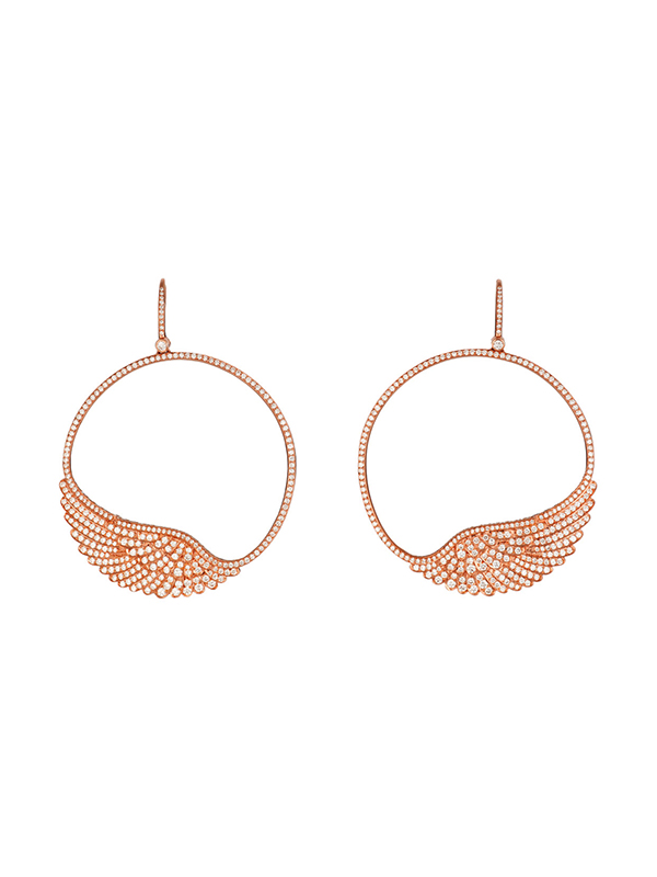 Серьги Garrard Wings из розового золота с бриллиантами