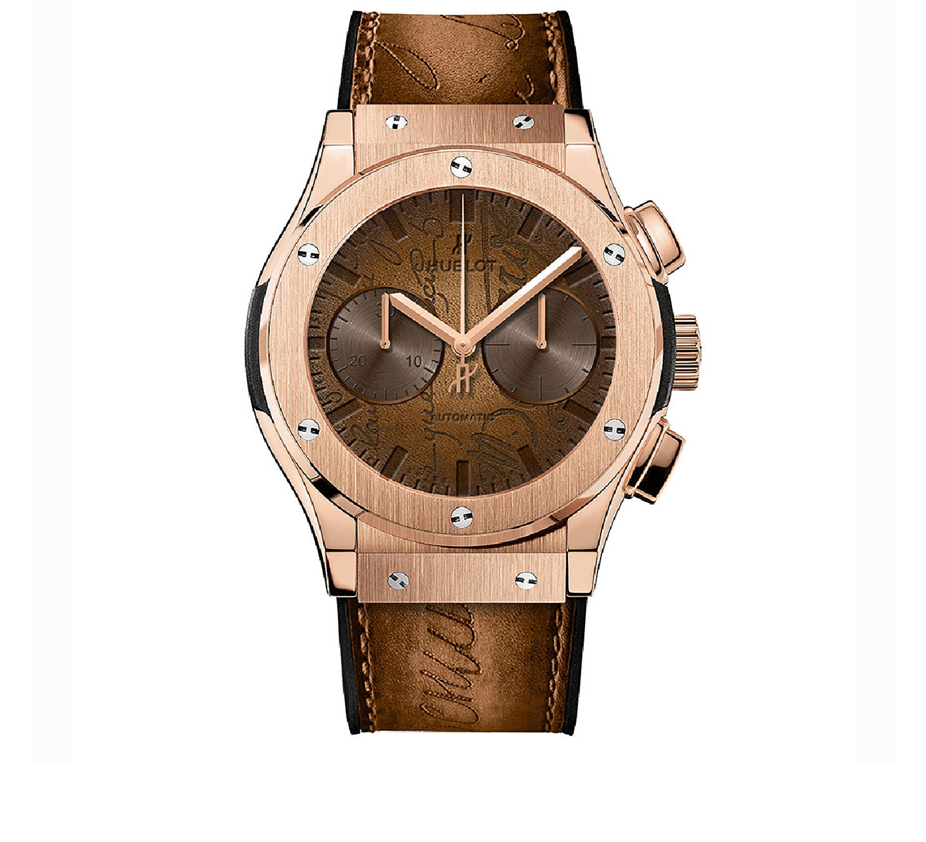 Хронограф Hublot Classic Fusion Berluti Scritto Chronograph с ремешком и циферблатом из кожи Berluti 