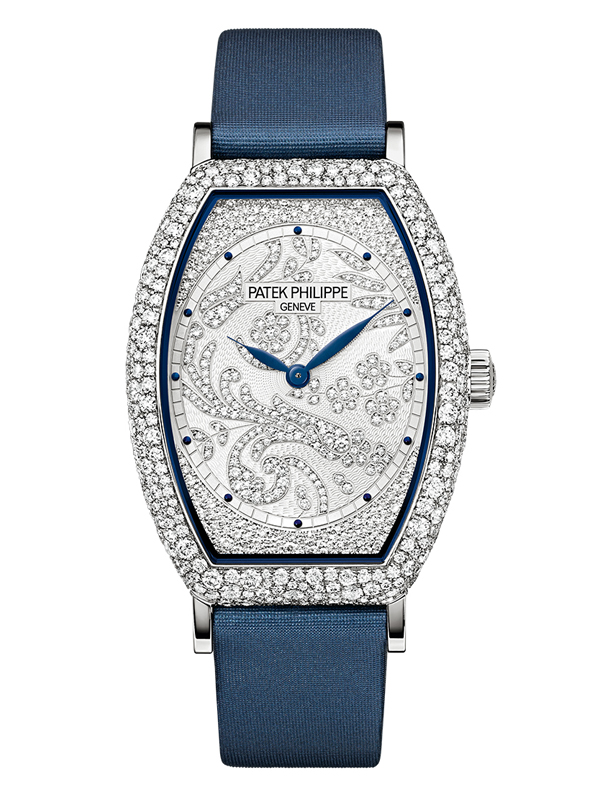 Часы Patek Philippe Gondolo с бриллиантовым гильошированным узором на циферблате