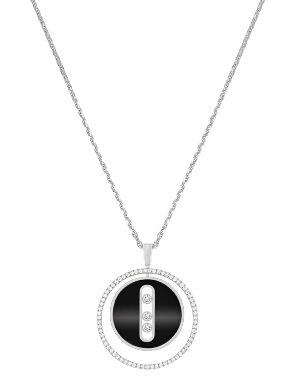 Колье Messika Lucky Move Color из белого золота с ониксом и бриллиантами