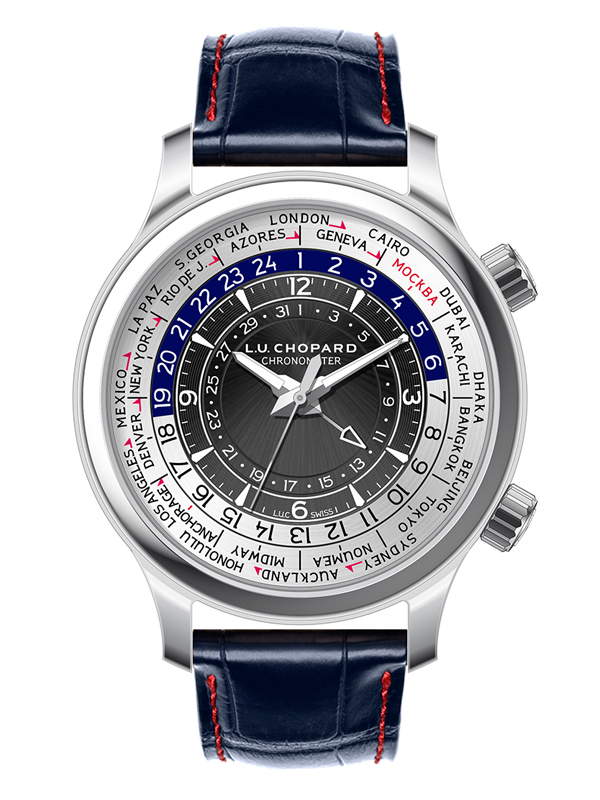 Часы Chopard L.U.C Time Traveller Steel с функцией мирового времени. Лимитированная серия, выпущенная специально для Москвы.