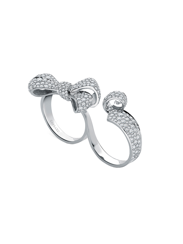 Кольцо на 2 пальца Garrard Bow из белого золота с бриллиантами