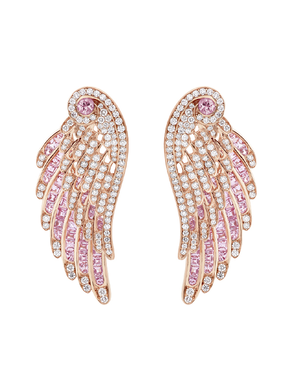 Серьги Garrard Wings Embrace из розового золота с сапфирами и бриллиантами