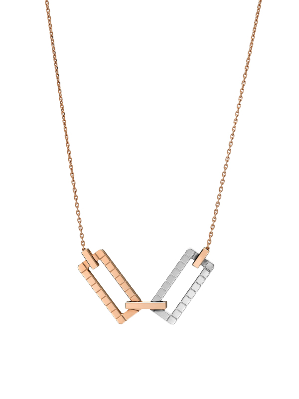 Колье Chopard Ice Cube из розового и белого золота