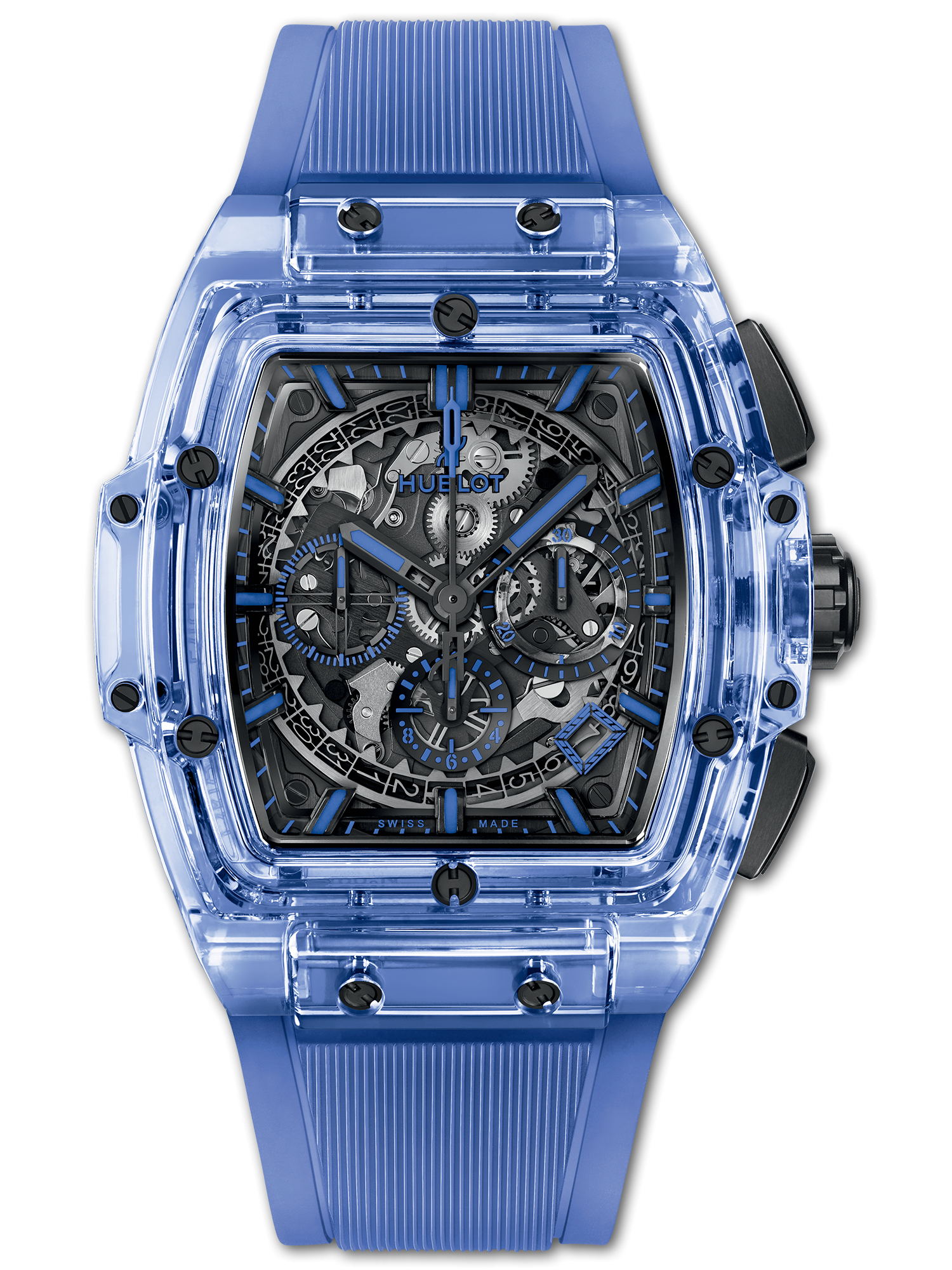 Хронограф Hublot Spirit of Big Bang Blue Sapphire со скелетонизированным циферблатом