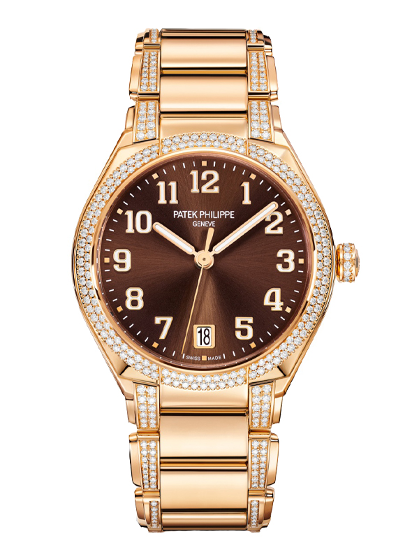 Часы Patek Philippe Twenty 4 из розового золота с бриллиантами, с индикатором даты и времени