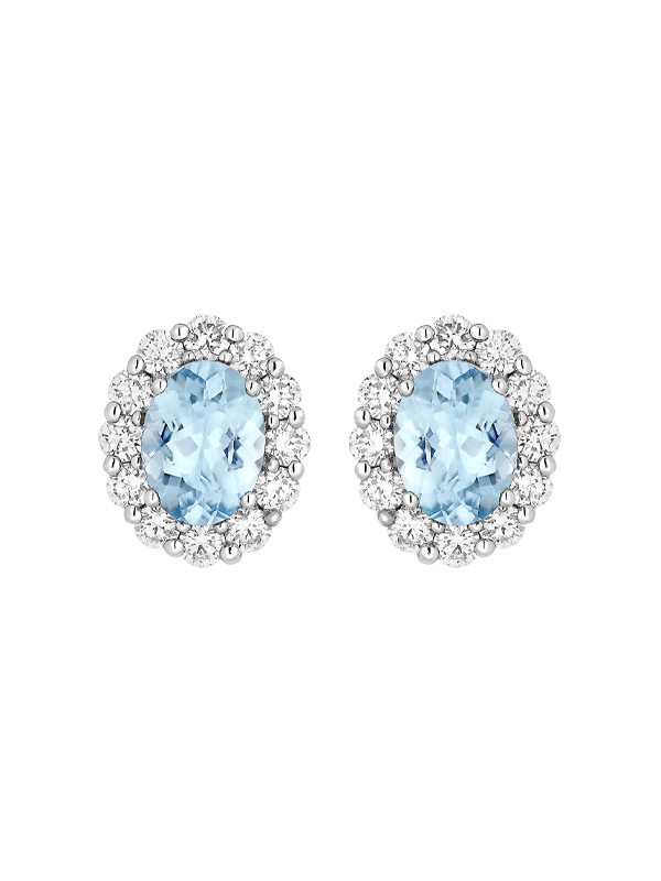 Серьги Garrard 1735 из платины с аквамаринами и бриллиантами