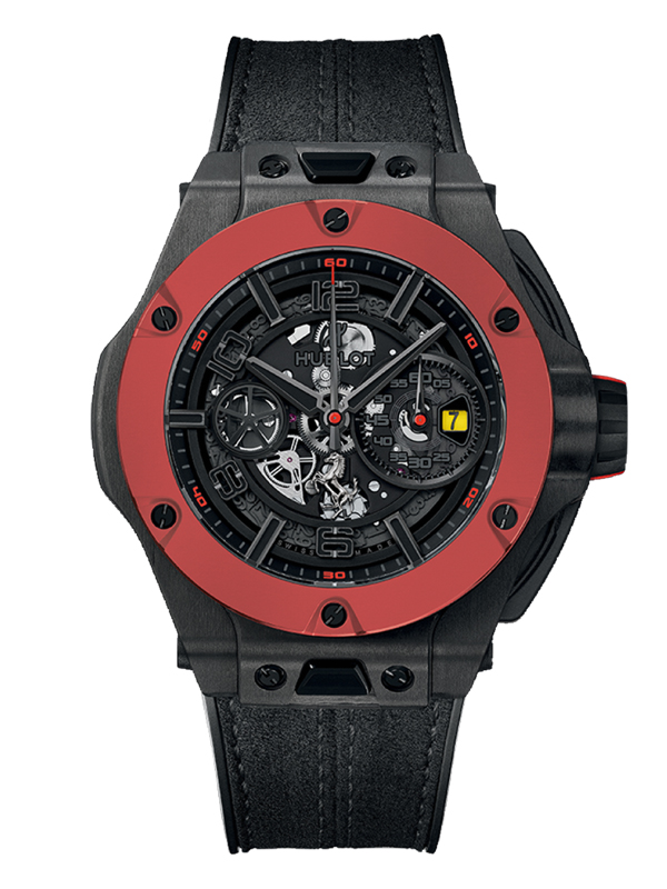 Хронограф Hublot Big Bang Ferrari Unico Carbon Red Ceramic в корпус еиз углеродного волокна и керамики с функцией Flyback