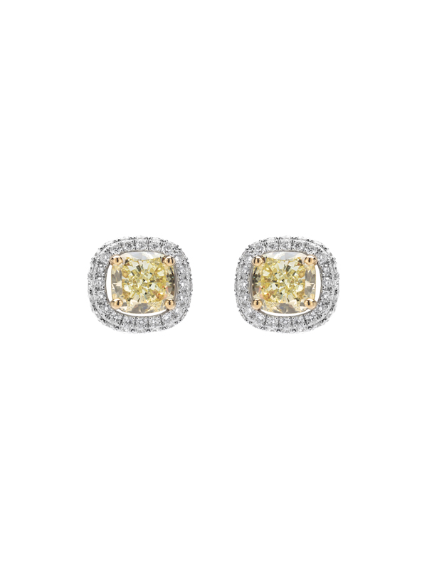 Серьги Mercury Classic из белого и желтого золота с бриллиантами