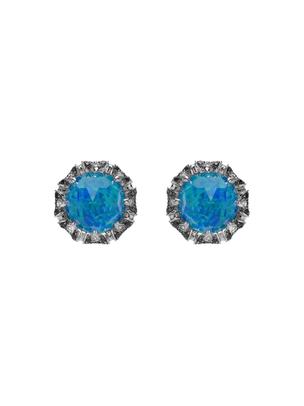 Серьги Stephen Webster Jewels Verne из белого и частично черненого золота с опалами и бриллиантами