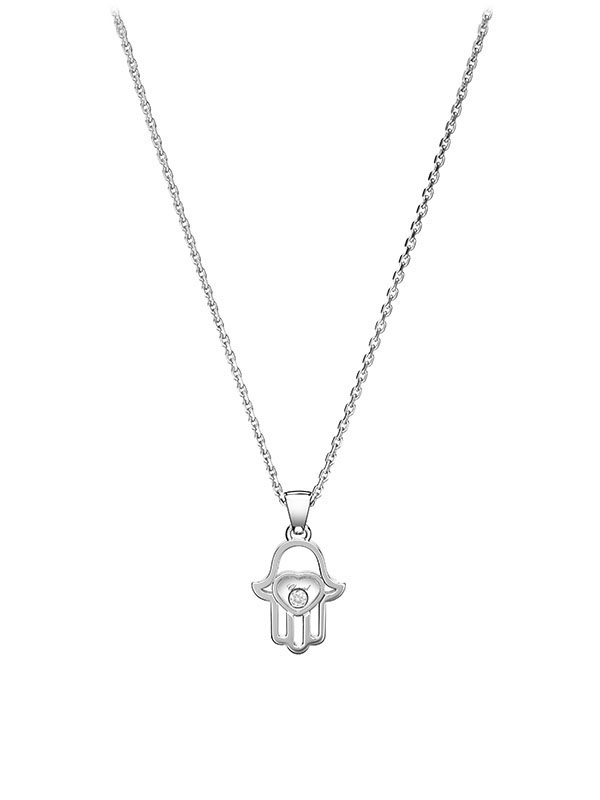 Кулон Chopard Happy Diamonds Good Luck Charms из белого золота с плавающим бриллиантом
