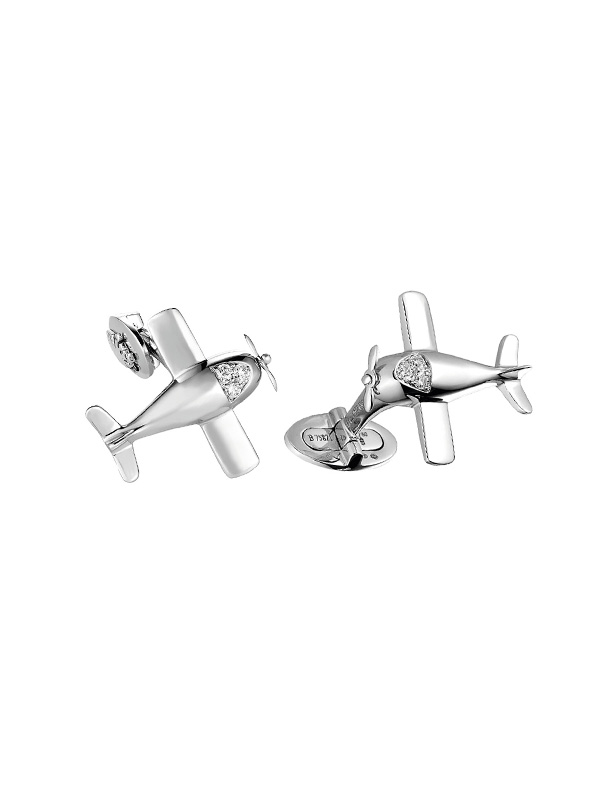 Запонки de Grisogono Cufflinks из белого золота с бриллиантами
