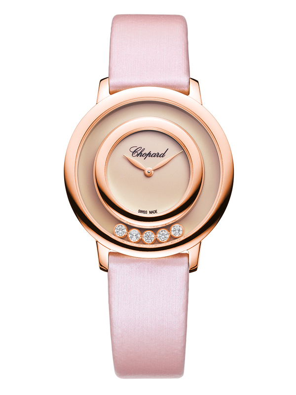 Часы Chopard Happy Diamonds Icons Round Rose в корпусе из розового золота с 5 «плавающими» бриллиантами
