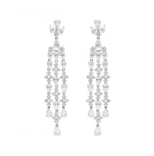 Серьги Mercury Classic из белого золота с бриллиантами