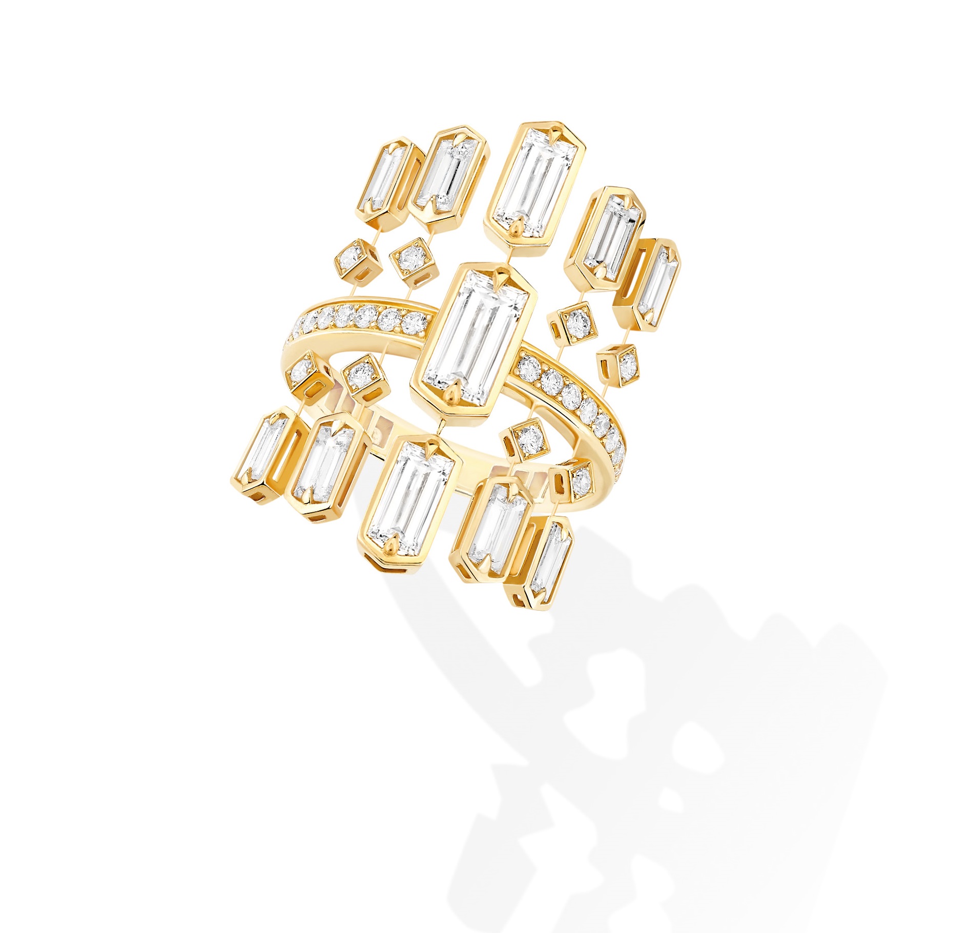 Кольцо Messika K-rismatique из желтого золота с бриллиантами