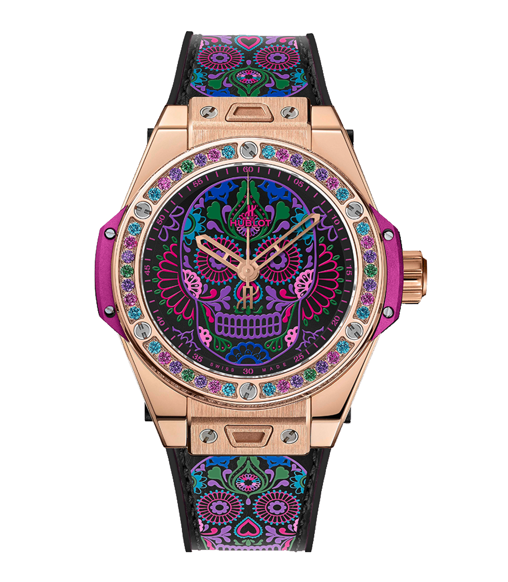 Часы Hublot Big Bang One Click Calavera Catrina в 39 мм корпусе из розового золота	
