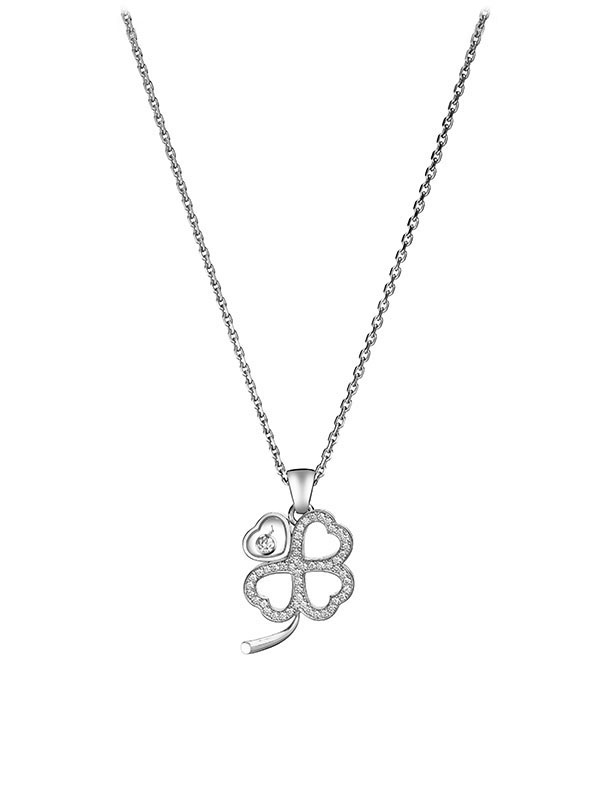 Кулон Chopard Happy Diamonds Good Luck Charms из белого золота с плавающим бриллиантом