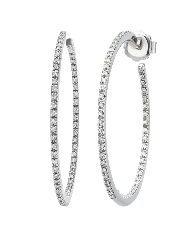 Серьги Mercury Classic из белого золота с бриллиантами