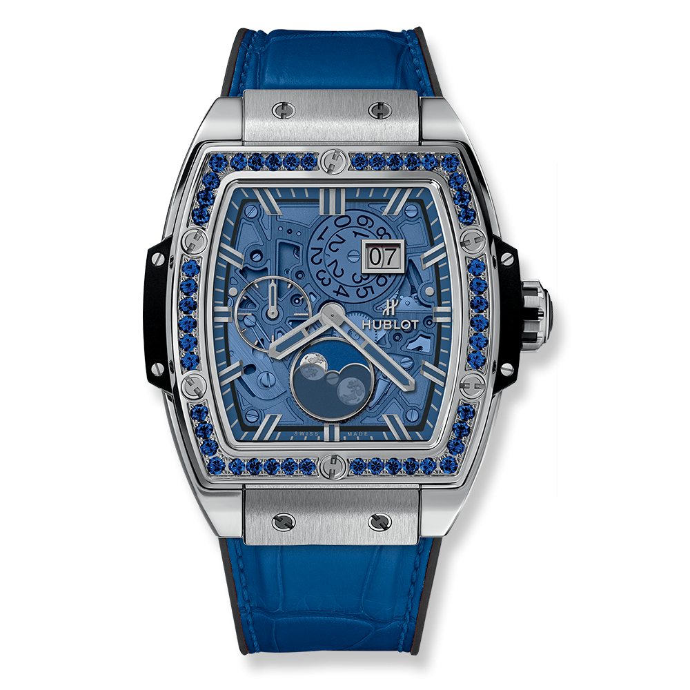 Часы Hublot Spirit of Big Bang Moonphase Titanium Dark Blue с календарем лунных фаз