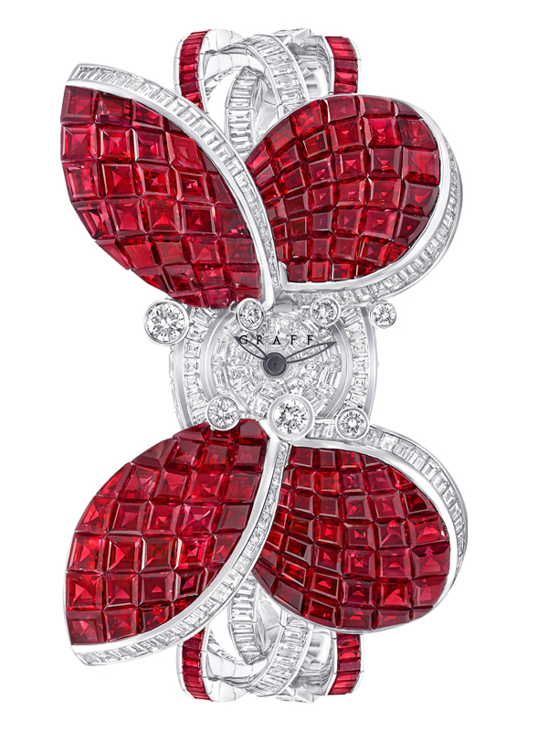 Часы Graff Princess Butterfly Ruby в корпусе из белого золота с бриллиантами и рубинами