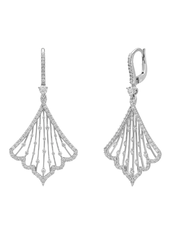 Серьги Mercury Classic из белого золота с бриллиантами