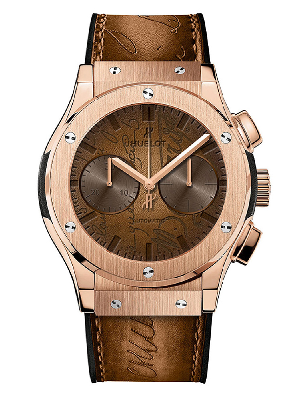 Хронограф Hublot Classic Fusion Berluti Scritto Chronograph с циферблатом из кожи Berluti