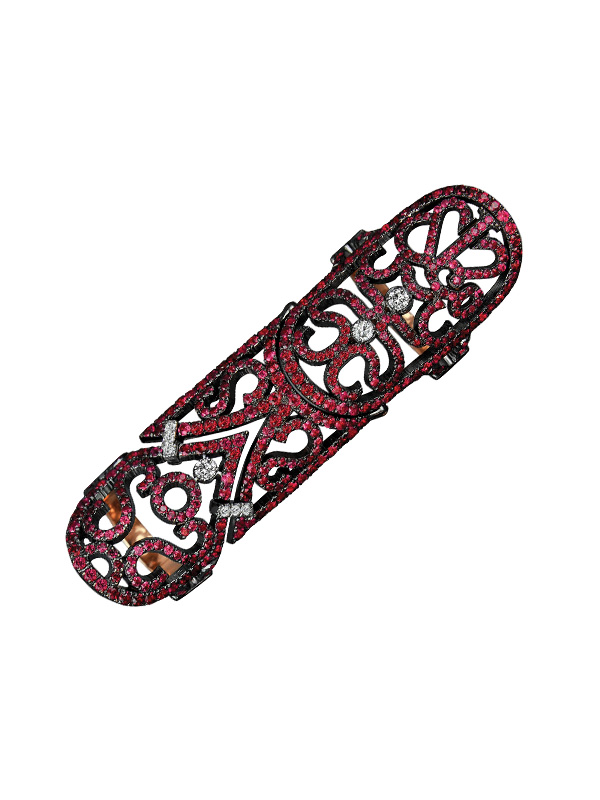 Кольцо Jacob & Co. Lace из розового золота с рубинами и бриллиантами