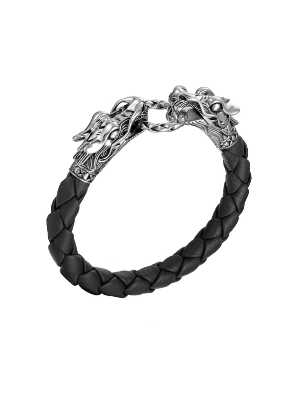 Браслет John Hardy Legends Naga из серебра и кожи 