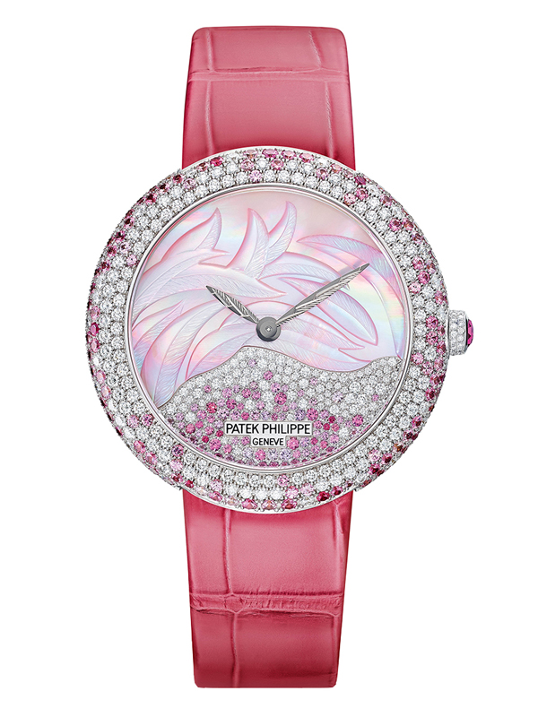 Часы Patek Philippe Calatrava, инкрустированные бриллиантами и розовыми сапфирами