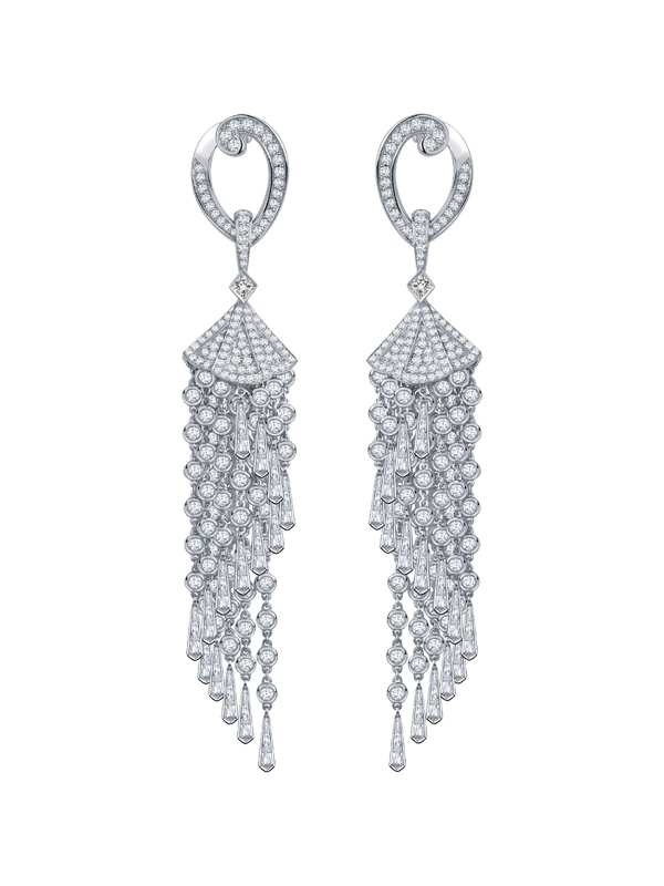 Серьги Garrard Fanfare из белого золота с бриллиантами