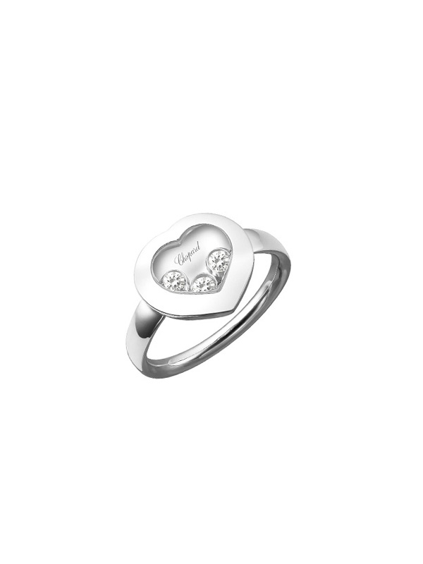 Кольцо Chopard Happy Diamonds из белого золота с тремя плавающими брилилантами