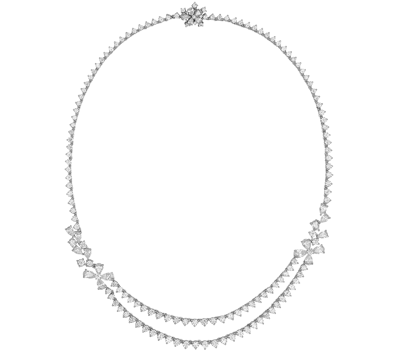 Колье Mercury Flower из белого золота с бриллиантами