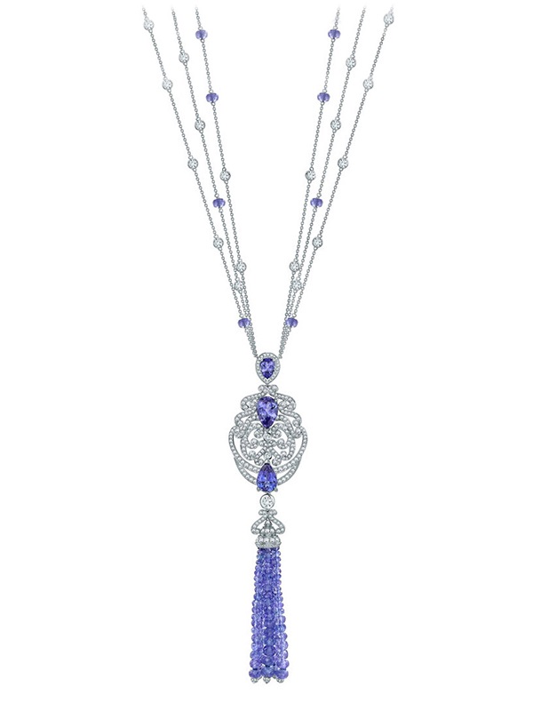 Колье Garrard High Jewellery из белого золота c бриллиантами и танзанитами